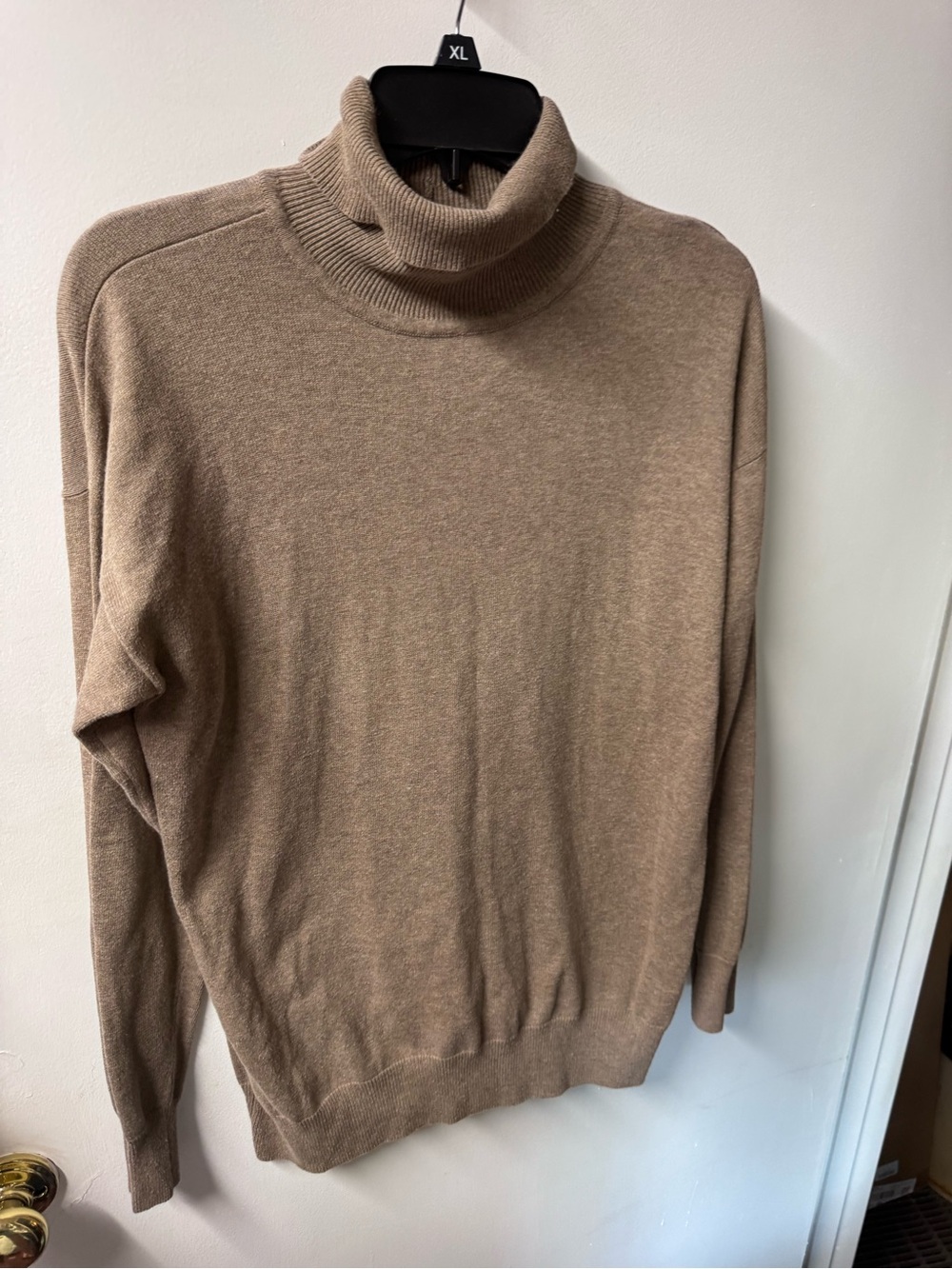 JEANNE PIERRE Men's Turtleneck Sweater in Light Brown